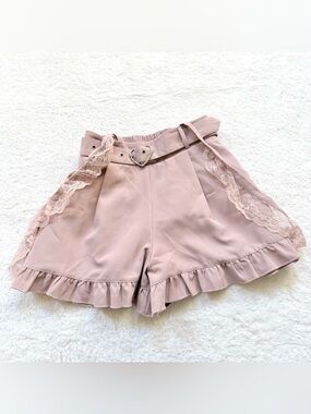 MARS Jirai Kei Ryosan Lolita Bow Skirt Japan Idol Dusty Pink Black Shorts Skort